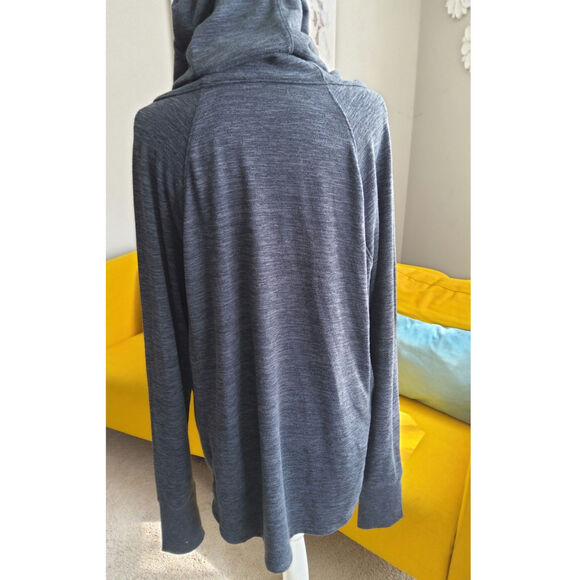 Athleta techie sweat gray cowl hoodie oversized softw/ pocket XLT athletic fall - Picture 2 of 11